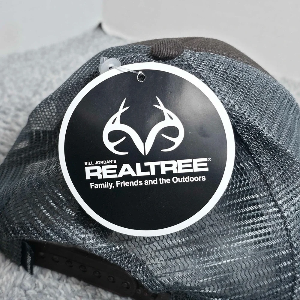 Realtree Antler Logo‎ Camo Patch Mesh Trucker Snapback Hat Cap Brown Hunting NWT
